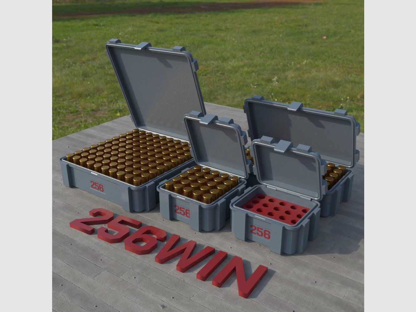 Filamelt Munitionsbox / Ammo Box .256 Win Mag – Patronenbox ‘Klappdeckel’ – 20 / 25 / 50 / 100 Runden