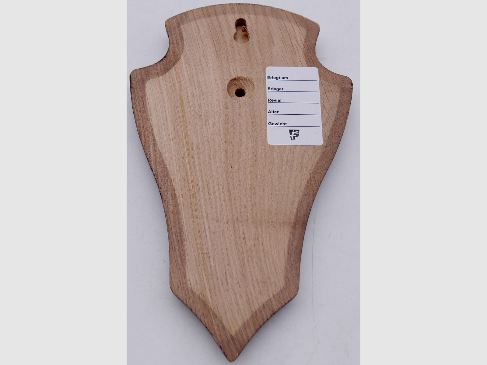 Wappenschilder für Rehtrophäen Doppelfräsung aus Eichenholz Dunkel 18x11cm