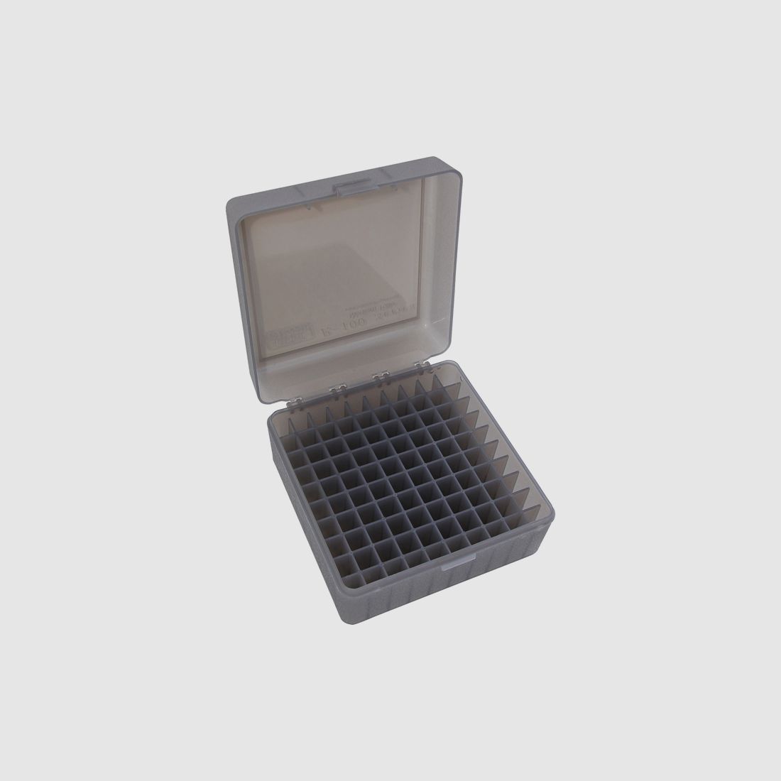 MTM scatola per cartucce RS-100-41 trasparente con coperchio a ribalta per 100 cartucce .223 e altre.