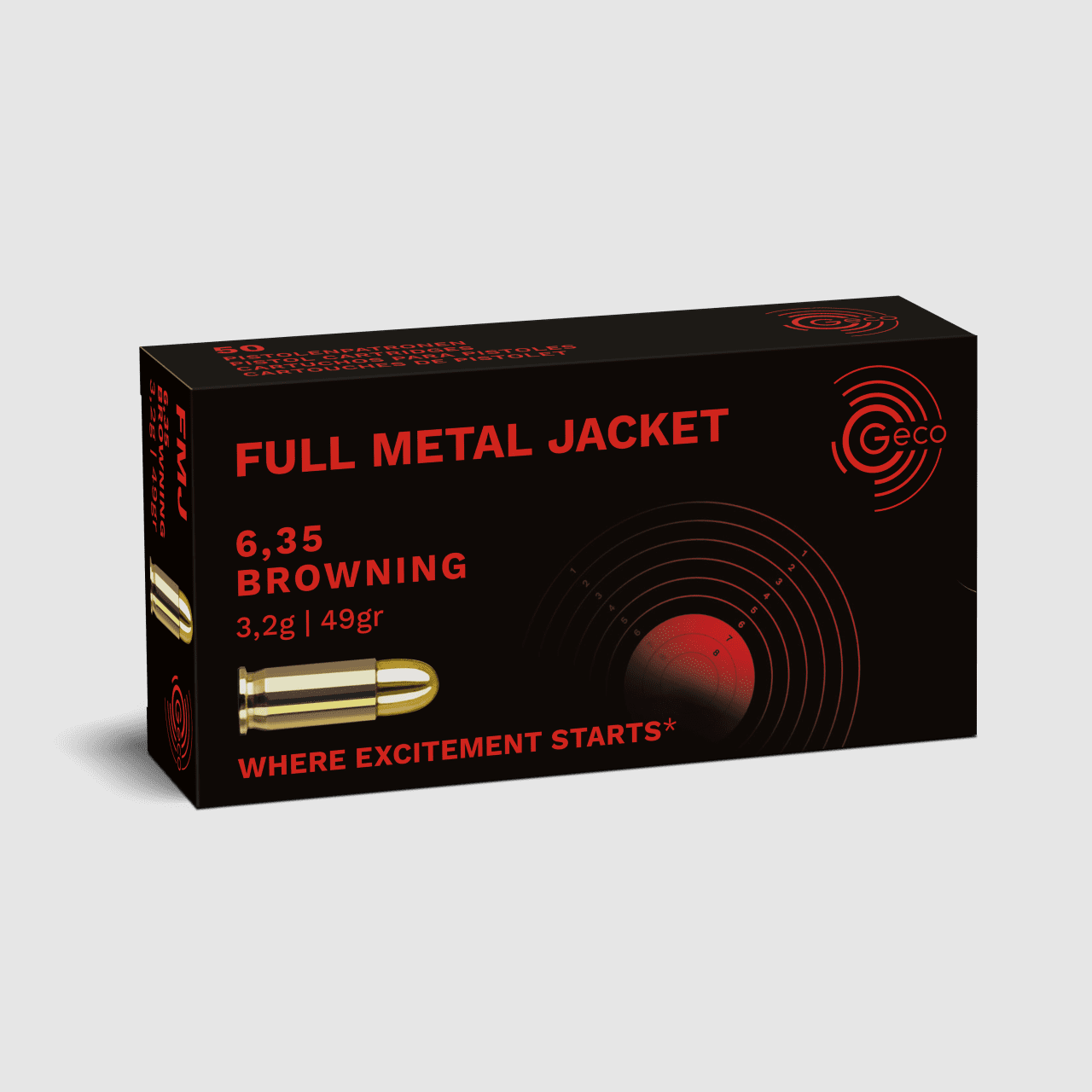 Geco 6.35 Browning Full Metal Jacket 49gr. - 50 pcs.