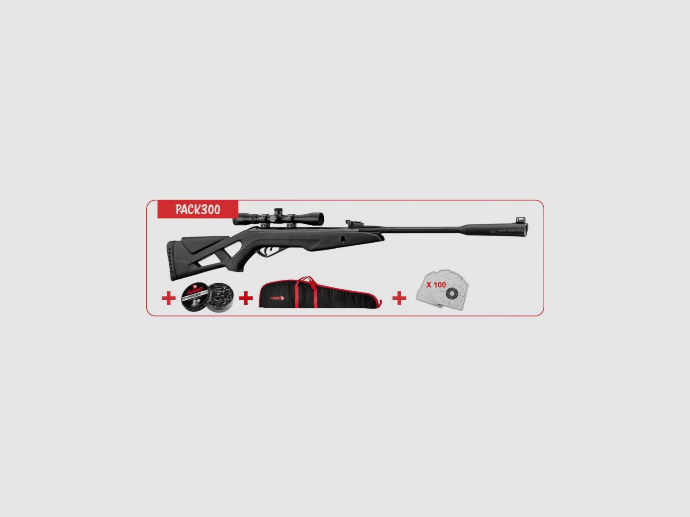 Weihnachtspaket 2024 Gamo Whisper X Kal.4,5MM + Zielfernrohr + Futteral + Diabolos + Ziele, Bild 1 von 6