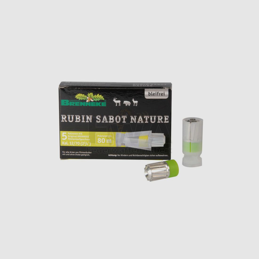 12/70 Flintenlaufpatrone Rubin Sabot 19,0g 5S - Brenneke