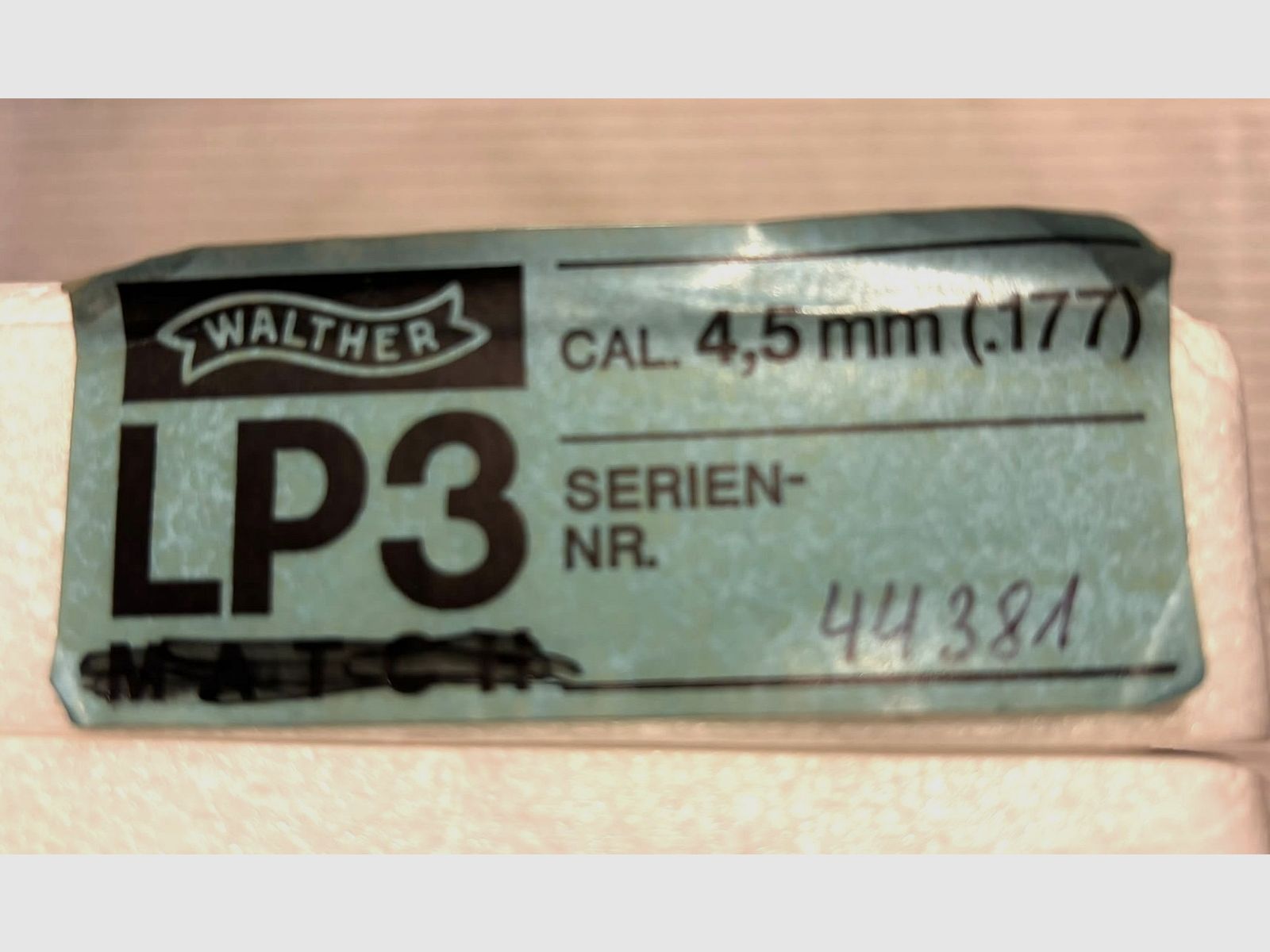 Walther LP3 aus 1983 nie geschossen !! Schaut aus wie aus dem Laden ECHTES Sammlerstück
