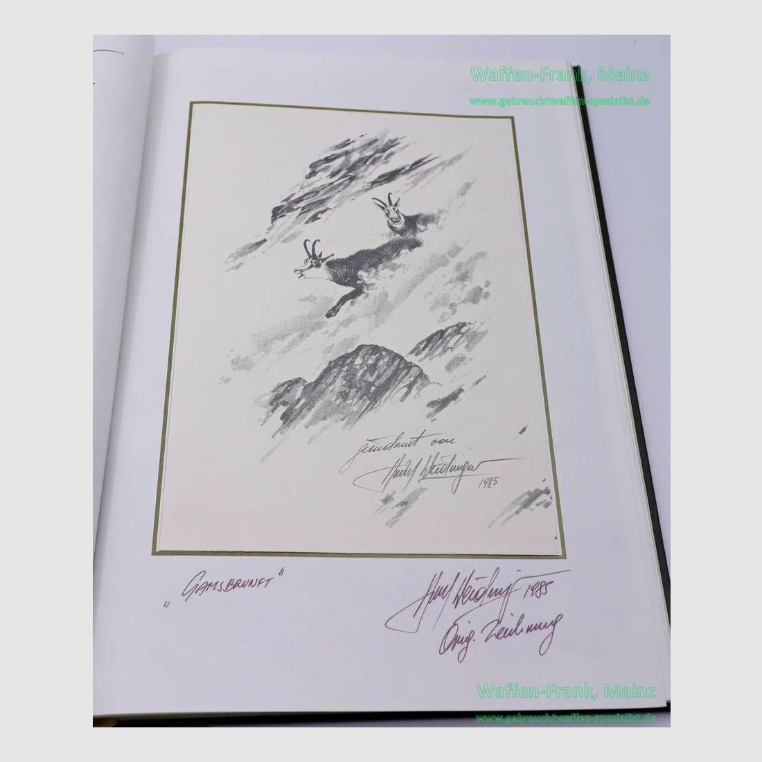 Hubert Weidinger Buch Bildband Jagd+Kunst Goldschnitt