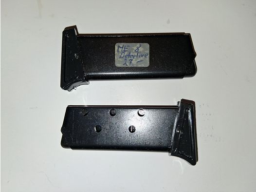 2 Magazine für ME 8 Detective / HS Mod. 5 Kal. 8 mm K. (neuwertig)