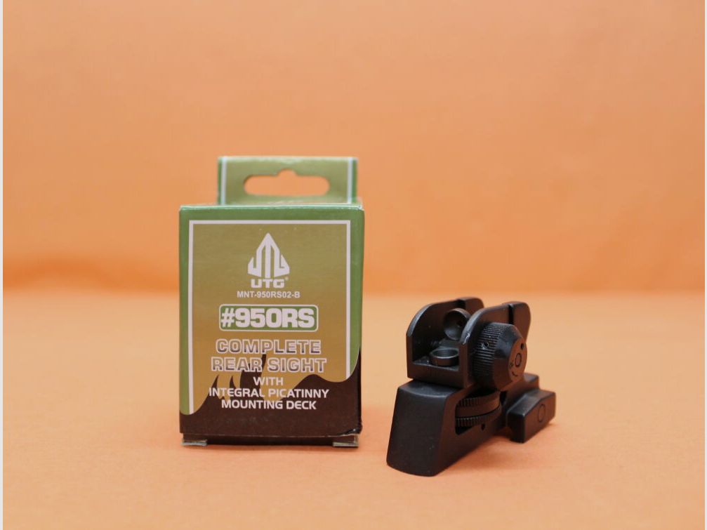 UTG - Leapers UTG Mira Trasera Desmontable (MNT-950RS02-B) Modelo de Grado de Competencia Tipo AR-15 A2 Visor Diáfano para Picatinny