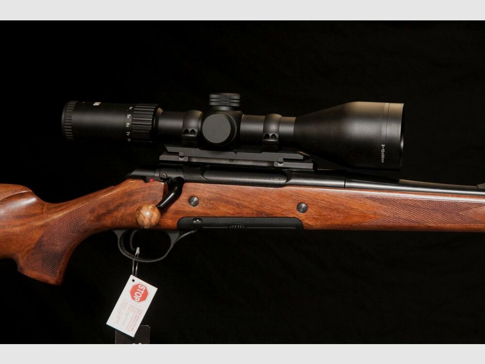 Kompletny zestaw młodego myśliwego z karabinem powtarzalnym z lunetą luksusową, drewno Haenel Jäger 10 Timber Edition, montaż Dentler