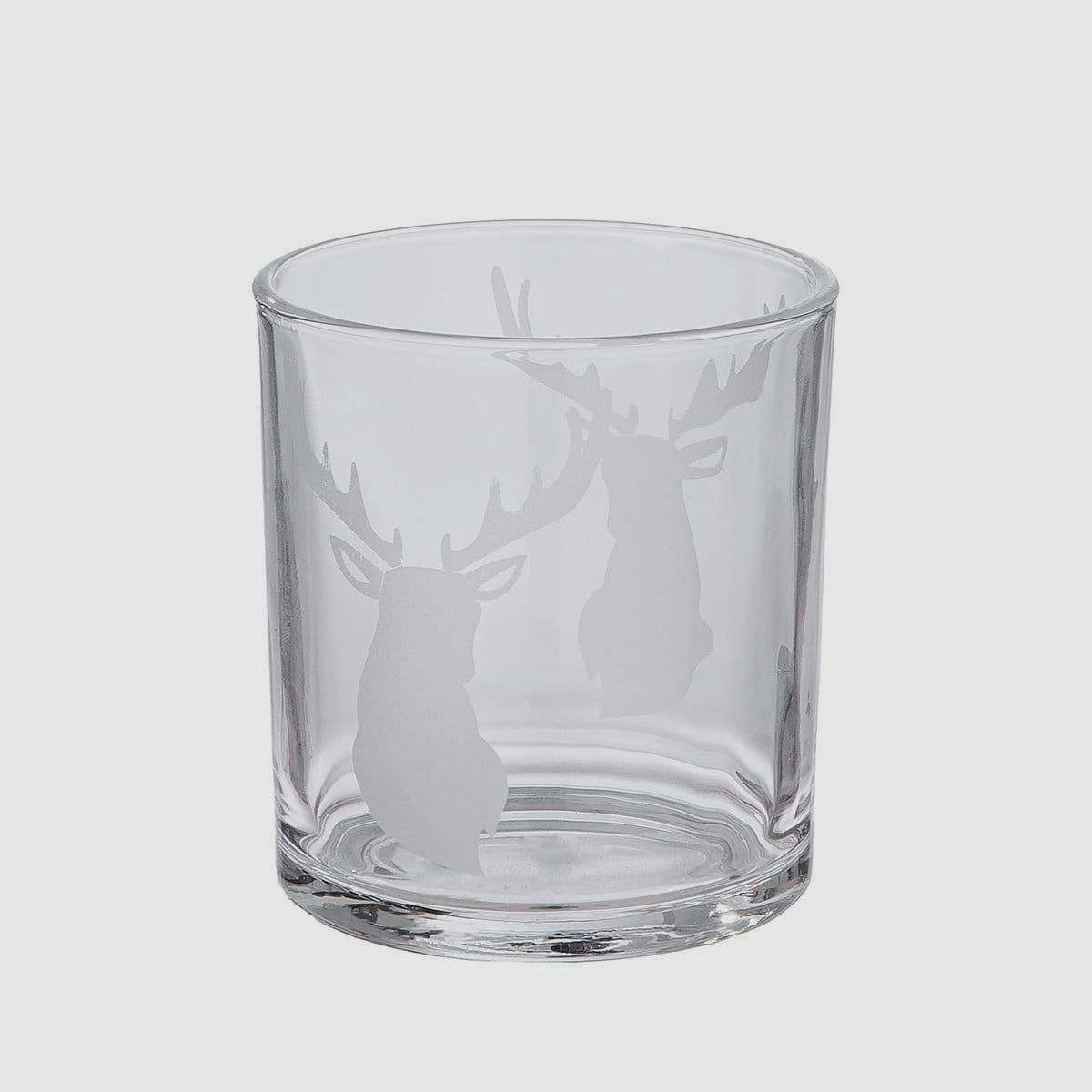 Gilde Windlicht Hirschkopf Glas