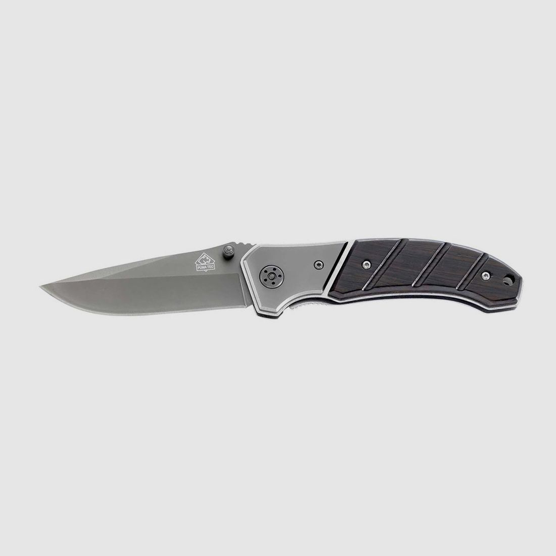 Einhandmesser Puma TEC Stahl 420 KlingenlĂ¤nge 8,5 cm Holzgriffschalen (P18)