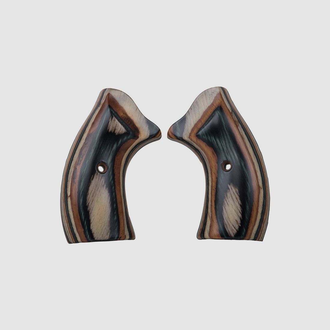 Schichtholzgriffschalen fĂĽr Schreckschuss-, Gas-, Signalrevolver Weihrauch HW 37 und HW 88 grĂĽn camo