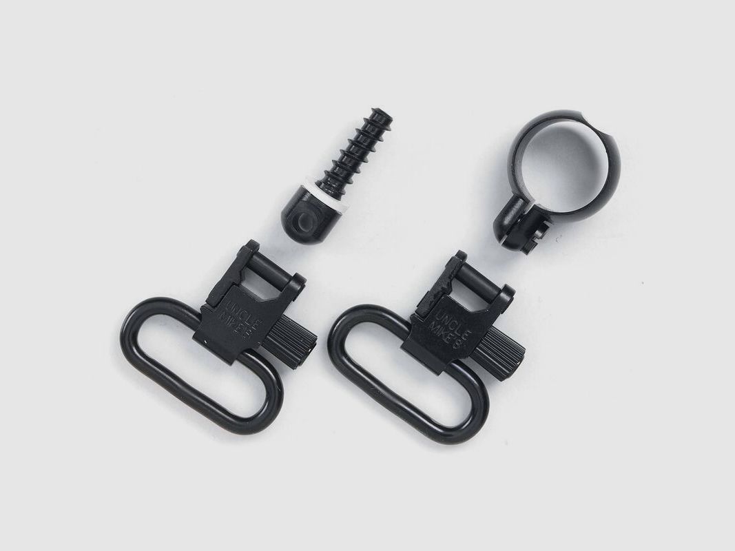 Uncle Mike's QD sling swivel set with barrel clamp 25.4mm blued