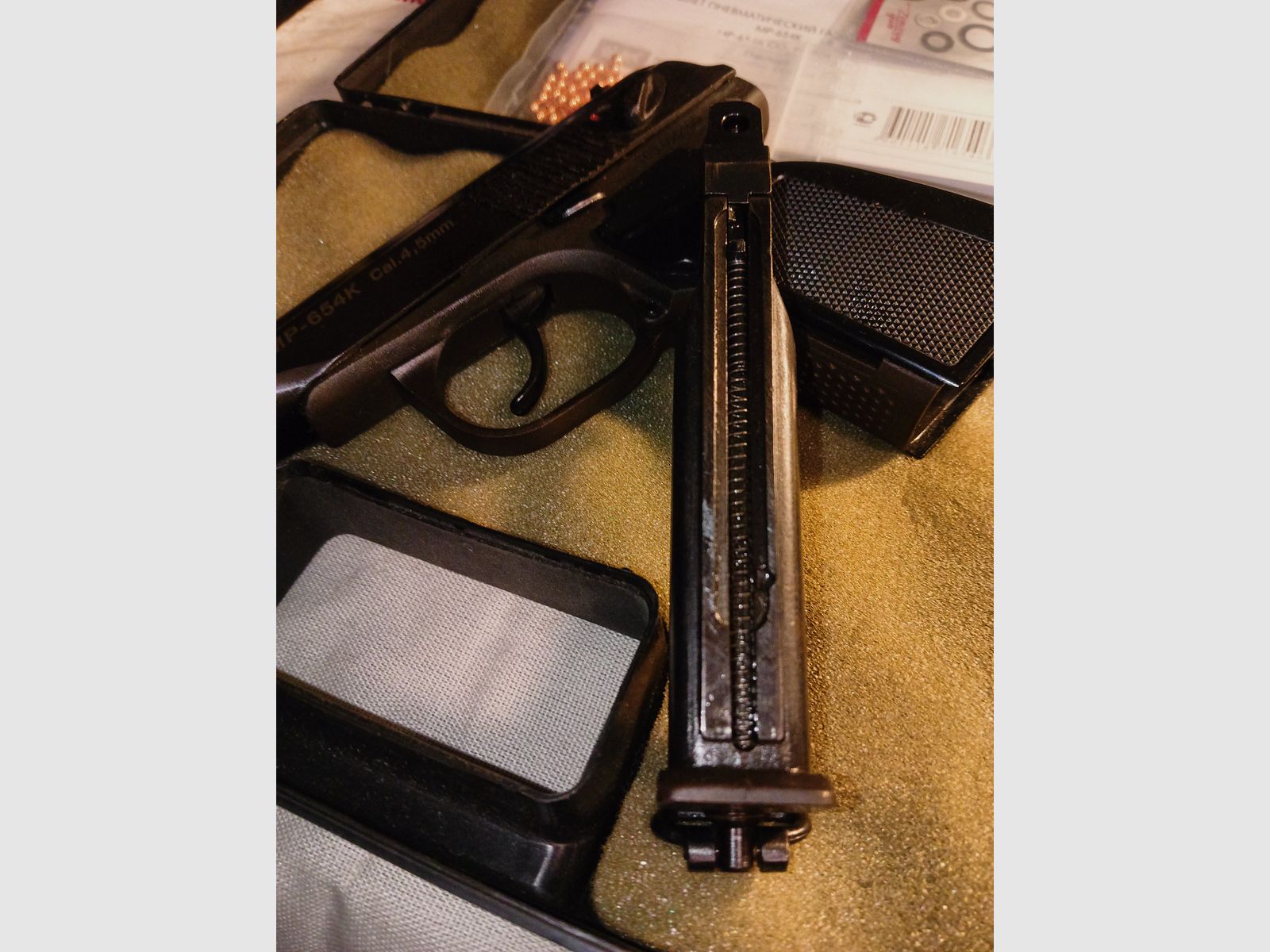 Baikal MP 654 K Makarov T08, CO2 4,5 mm BB, in buone condizioni, perfetto funzionamento TOP, immagine 18 di 20