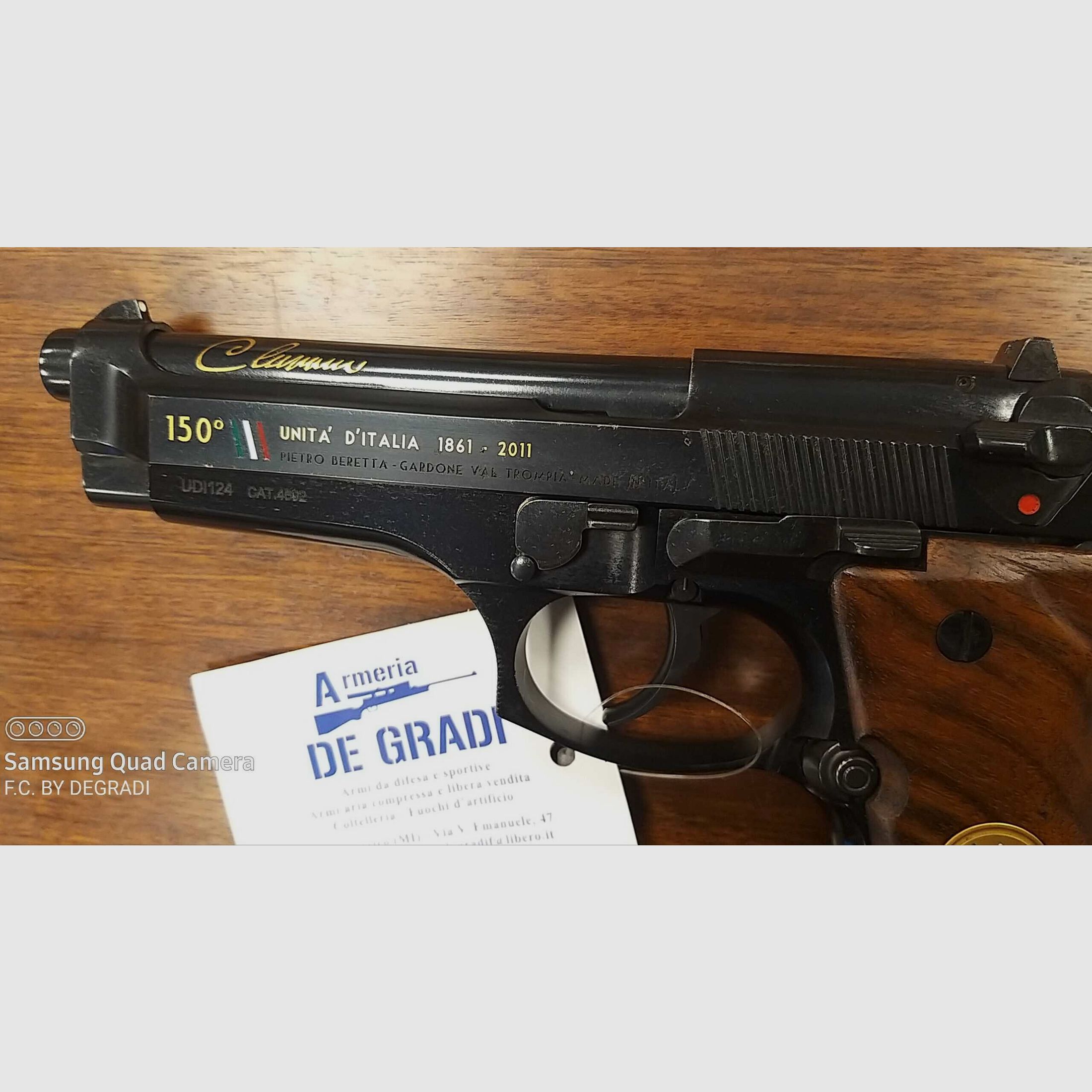 BERETTA 98FS UNITA’D’ITALIA KALIBER 9X21 N.124 OP 150, afbeelding 2 van 4