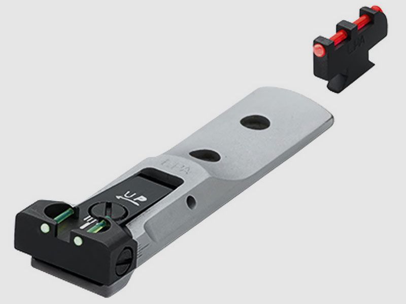 LPA Match FIBER-Optics S&W-Revolver Silber+Schwarz Korn zum Einhängen: Für Modell 629