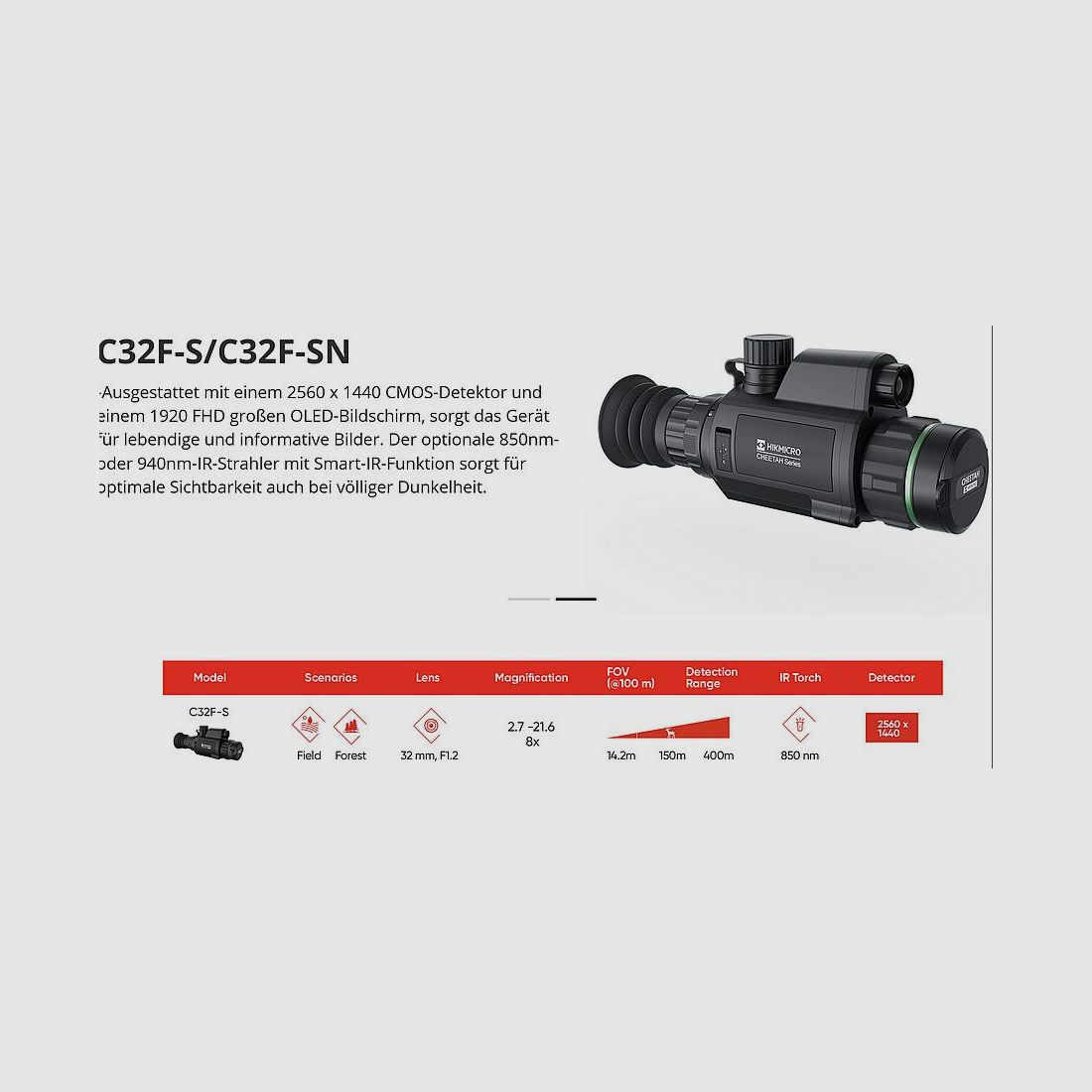 🔥  Tentoonstellingsapparaat tegen een speciale prijs 🔥 Digitaal doelapparaat Cheetah C32F-S