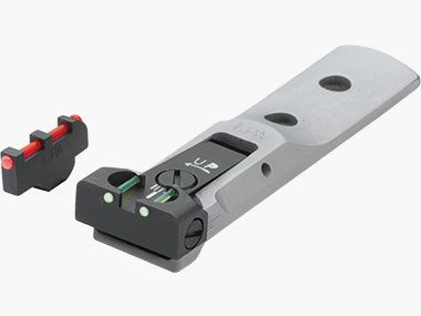 LPA TXT03-F1-SILVER(SET) verstellbares Revolvervisier für 629, 686, 586, 627, 66, 67, 696, 17, 19, 657, 610, 625, 29, 27 – Fiber-Optik