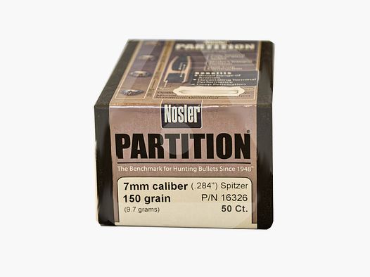 NOSLER OGIVE 7MM(284″) 150GR. PARTITION