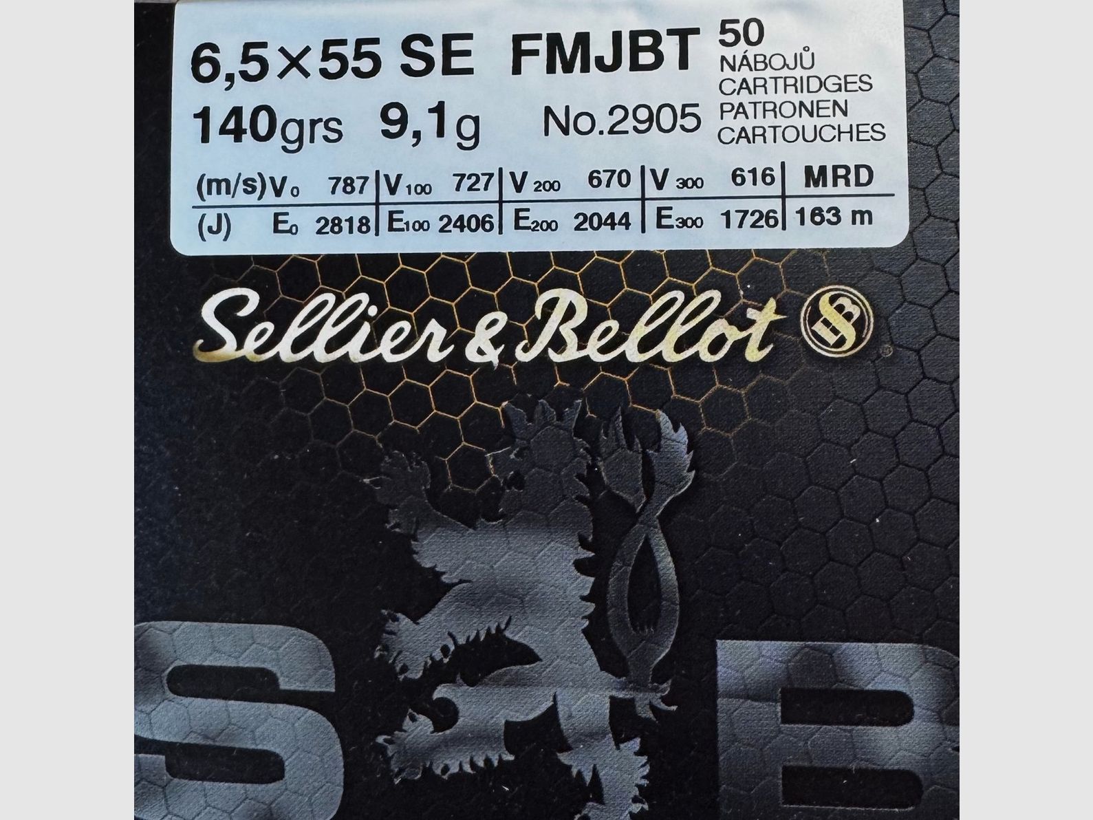 Sellier&Bellot 6,5x55SE FMJ – 140 grain 50 Schuss