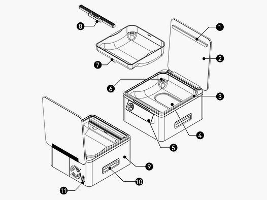 Couvercle Genzo pour la machine à vide à chambre Genzo ProVac K8