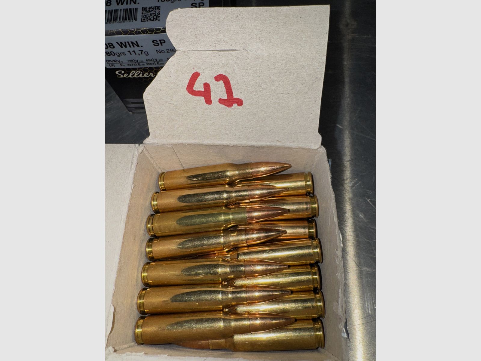 S&B .308 180gr TM,38 cartouches + S&B .308 147gr FMJ,42 cartouches