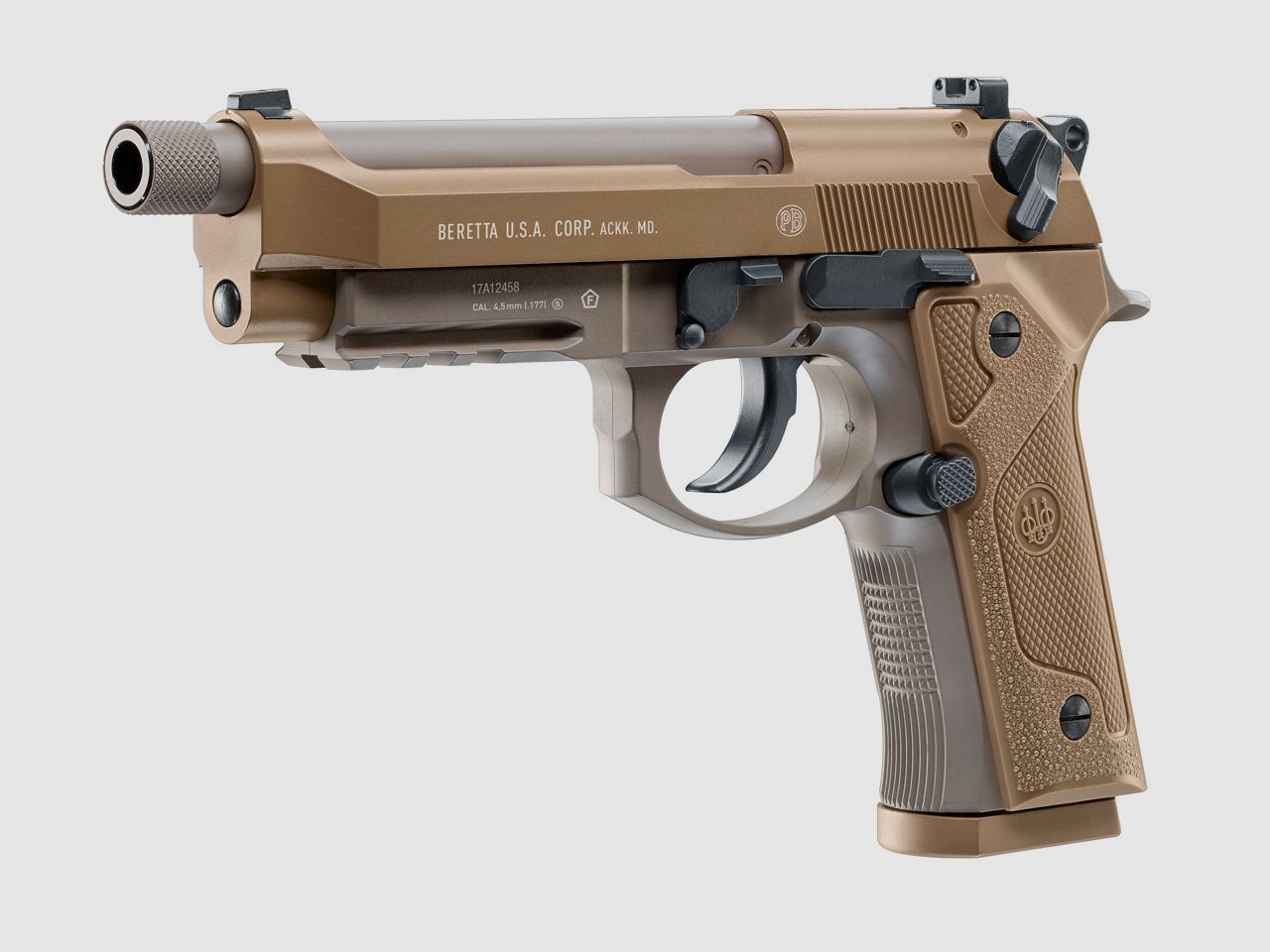 CO2 Pistole Beretta  M9A3 FDE flat dark earth Blowback Kaliber 4,5 mm BB (P18)