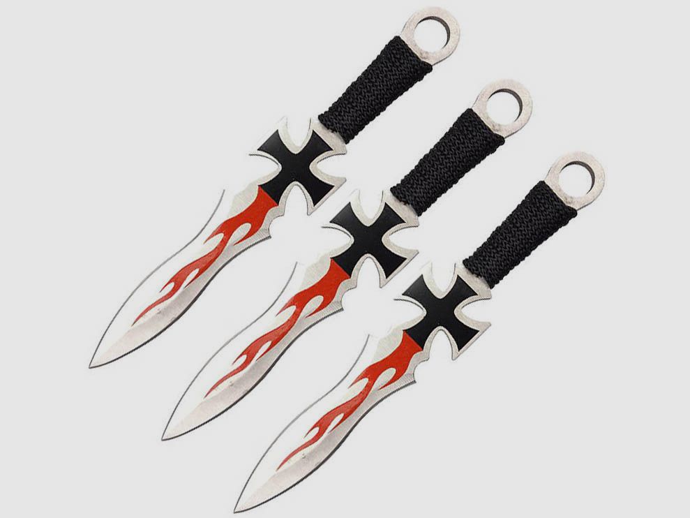 Eisernes Kreuz Wurfmesser 3er Set