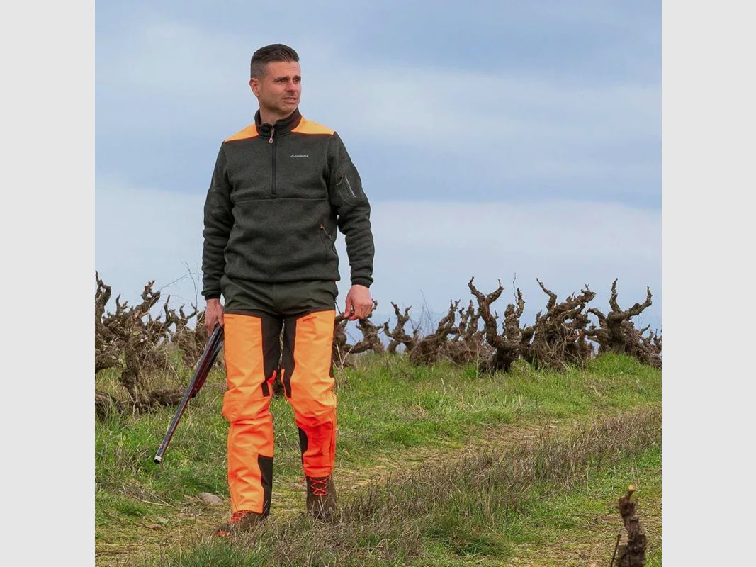 Chiruca Circe Pullover orange und grün mit verstärkten Schultern, Bild 3 von 7