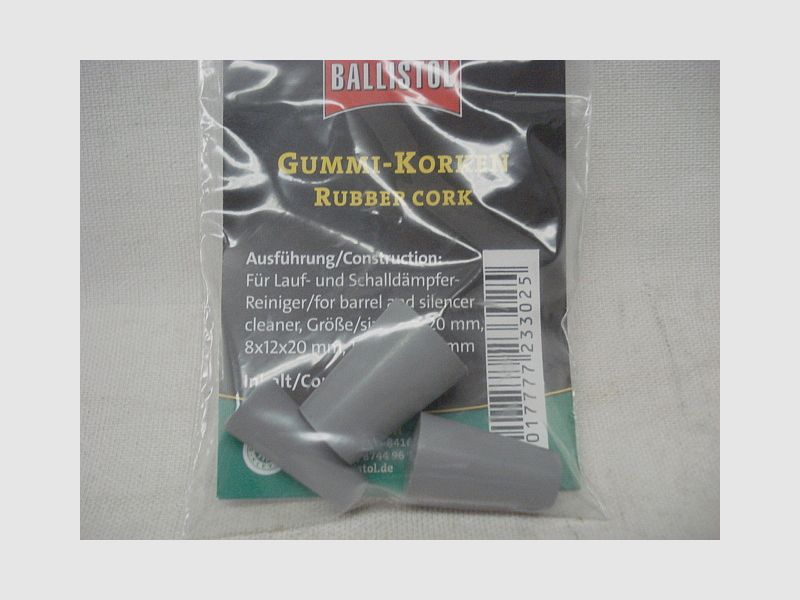 Gummi-Korken 3er Set - verschließt Lauf/Schalldämpfer