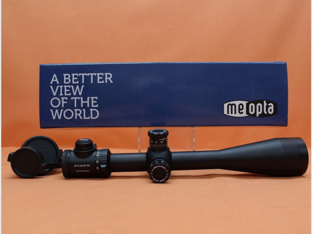Meopta Meopta ZD telescopio de mira 6-24x56 RD MIL-RAD MilDot2 retícula iluminada (2.BE) 1cm Click, tubo central de 30mm