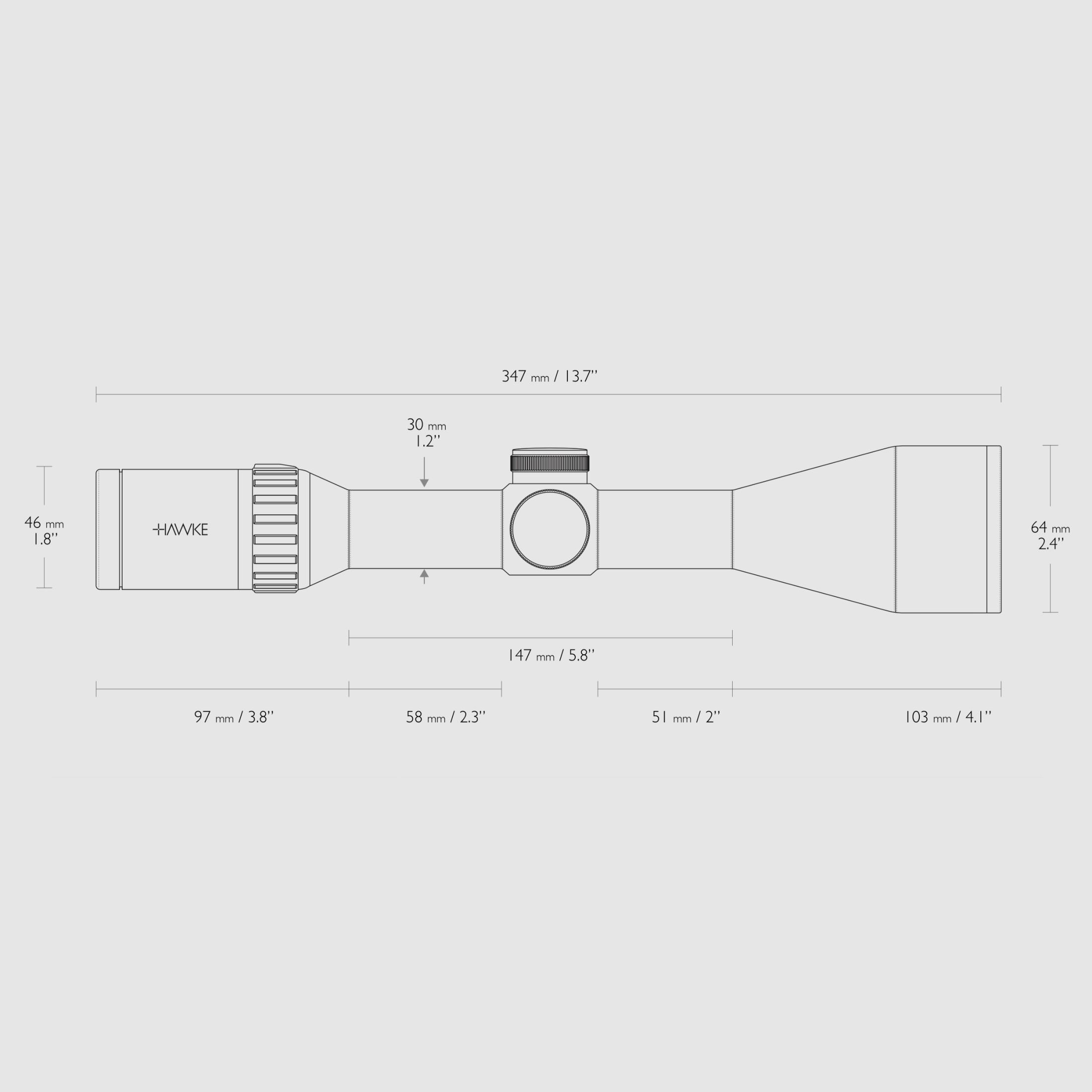HAWKE 16430 ENDURANCE 30 FD 3-12x56 LR FD 12X ABSEHEN