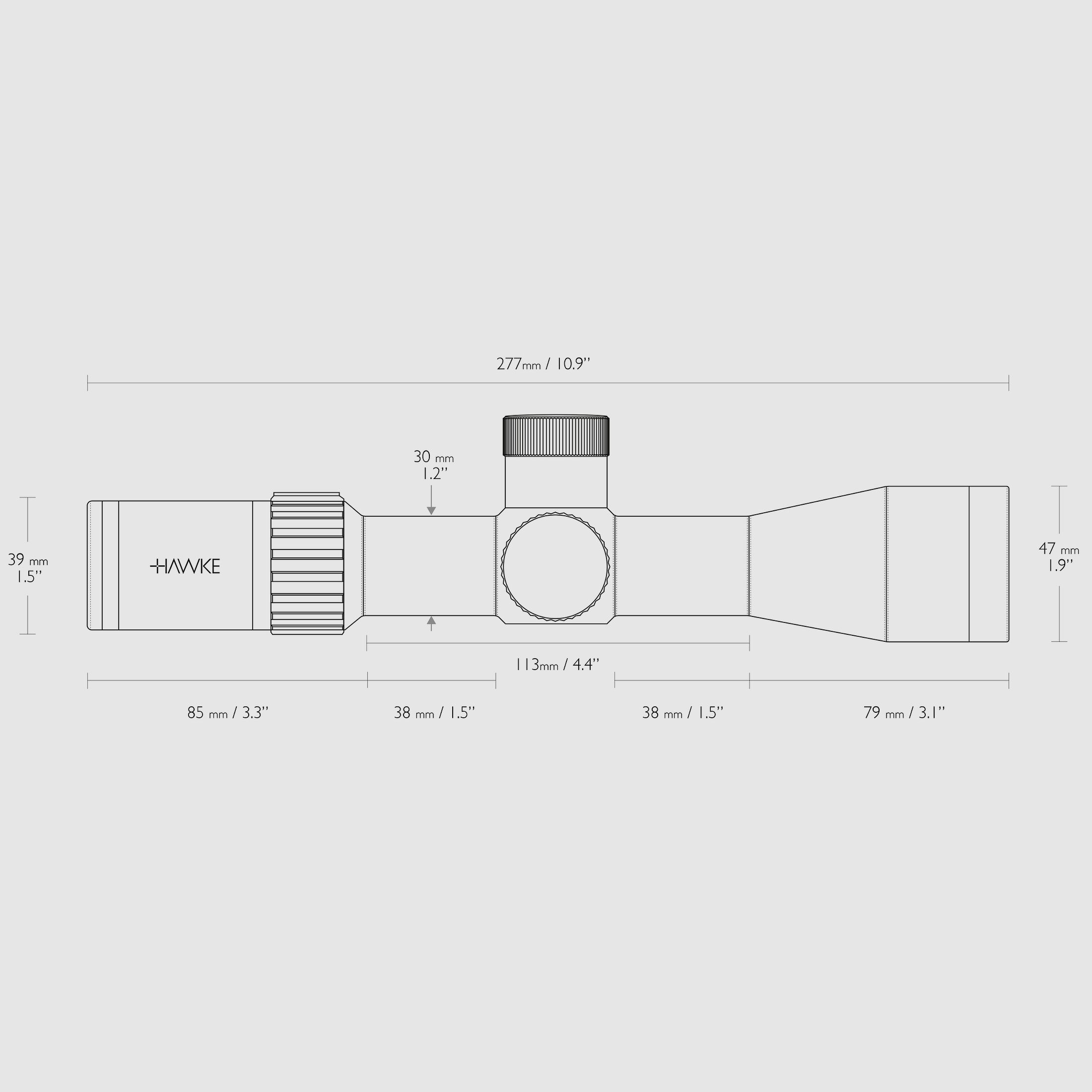 HAWKE 13200 Airmax 30 SF Compact 3-12x40 AMX Air Rifle Scope Illuminated.