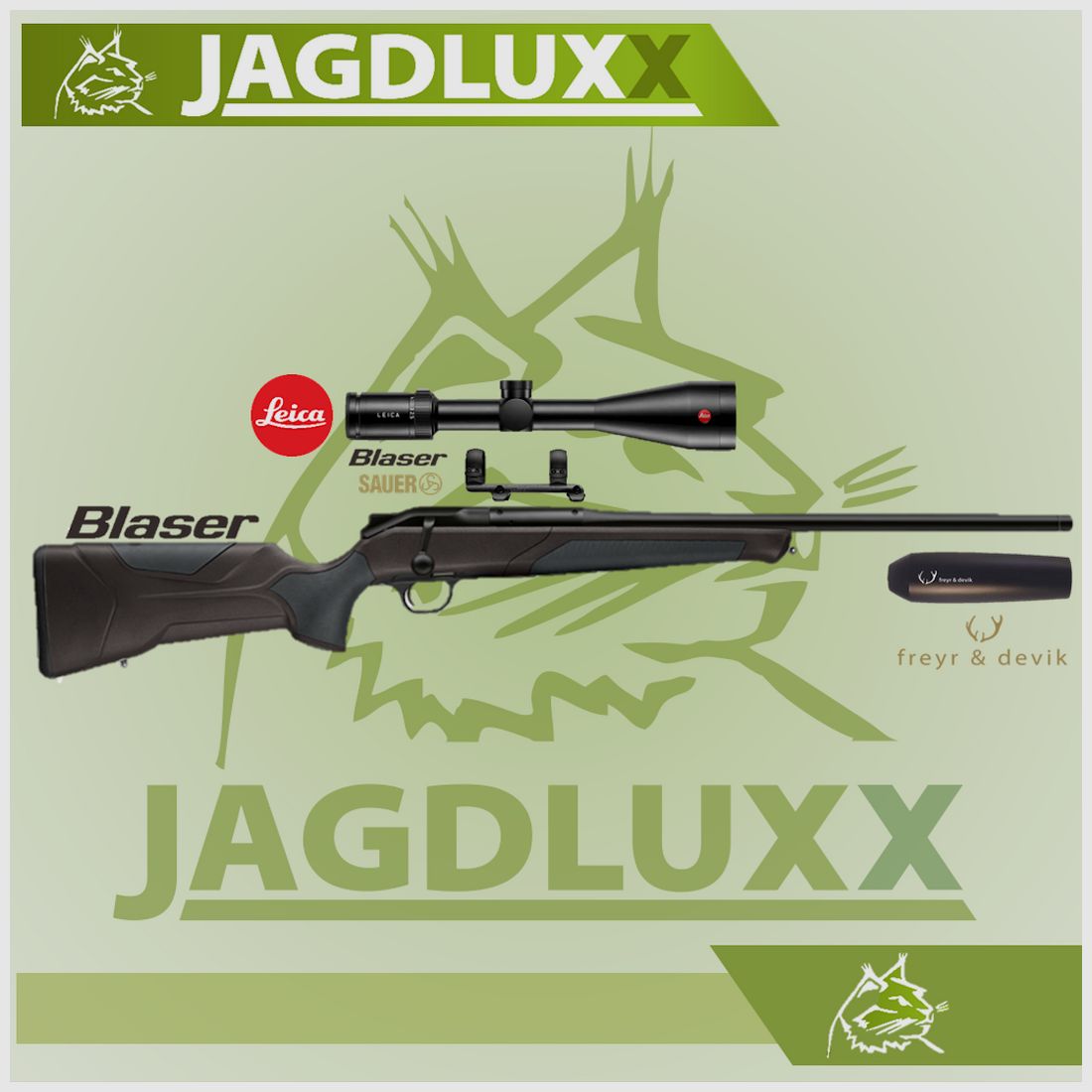 Blaser R8 Professional 2.0 schwarz- braun mit Leica Amplus 6 und freyr & devik Schalldmpfer