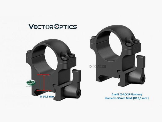 VECTOR OPTICS Picatinny Rings diameter 30 mm medium XASR-SQ11