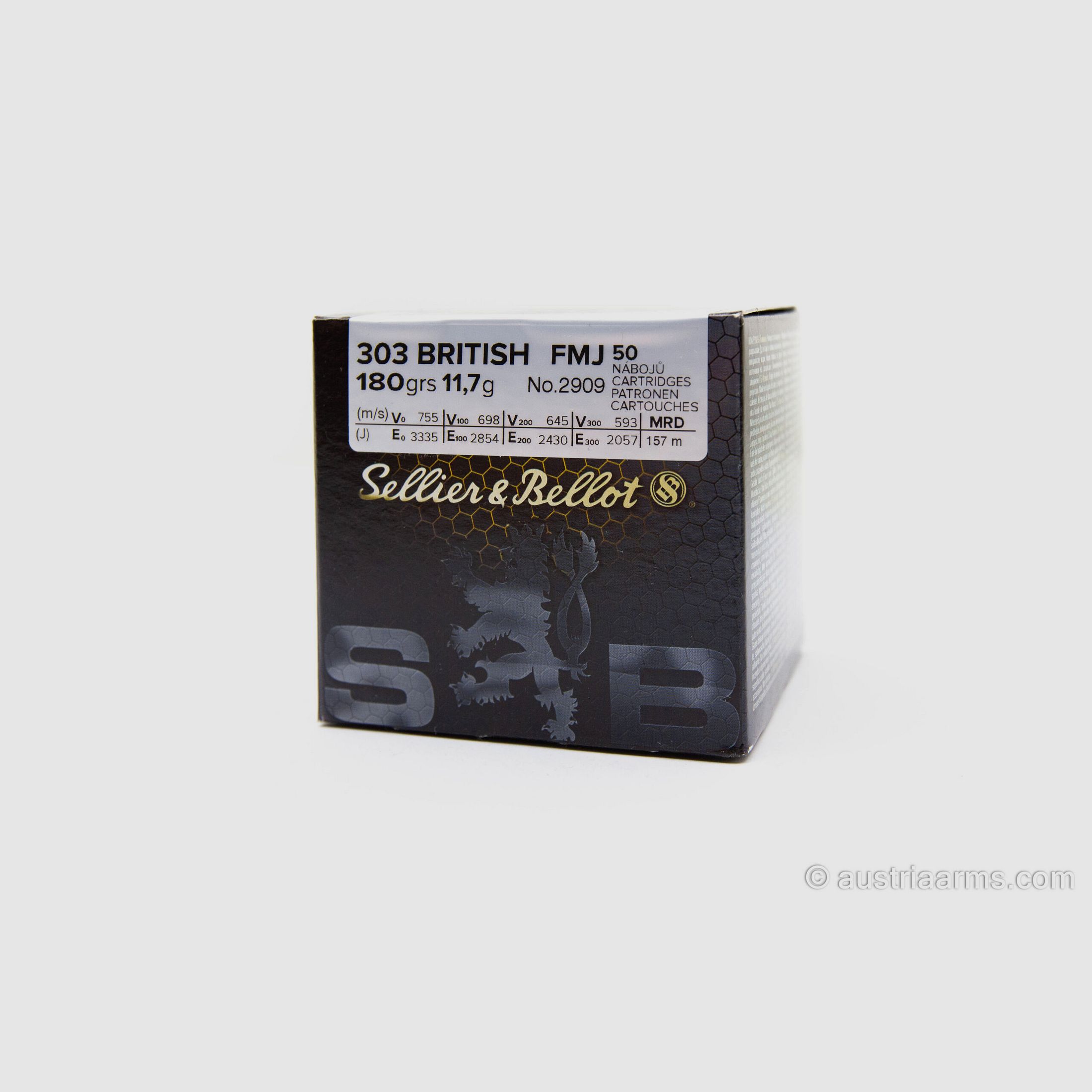 Sellier & Bellot .303 British FMJ 11.7g/180grs – Full Metal Jacket, image 1 of 2