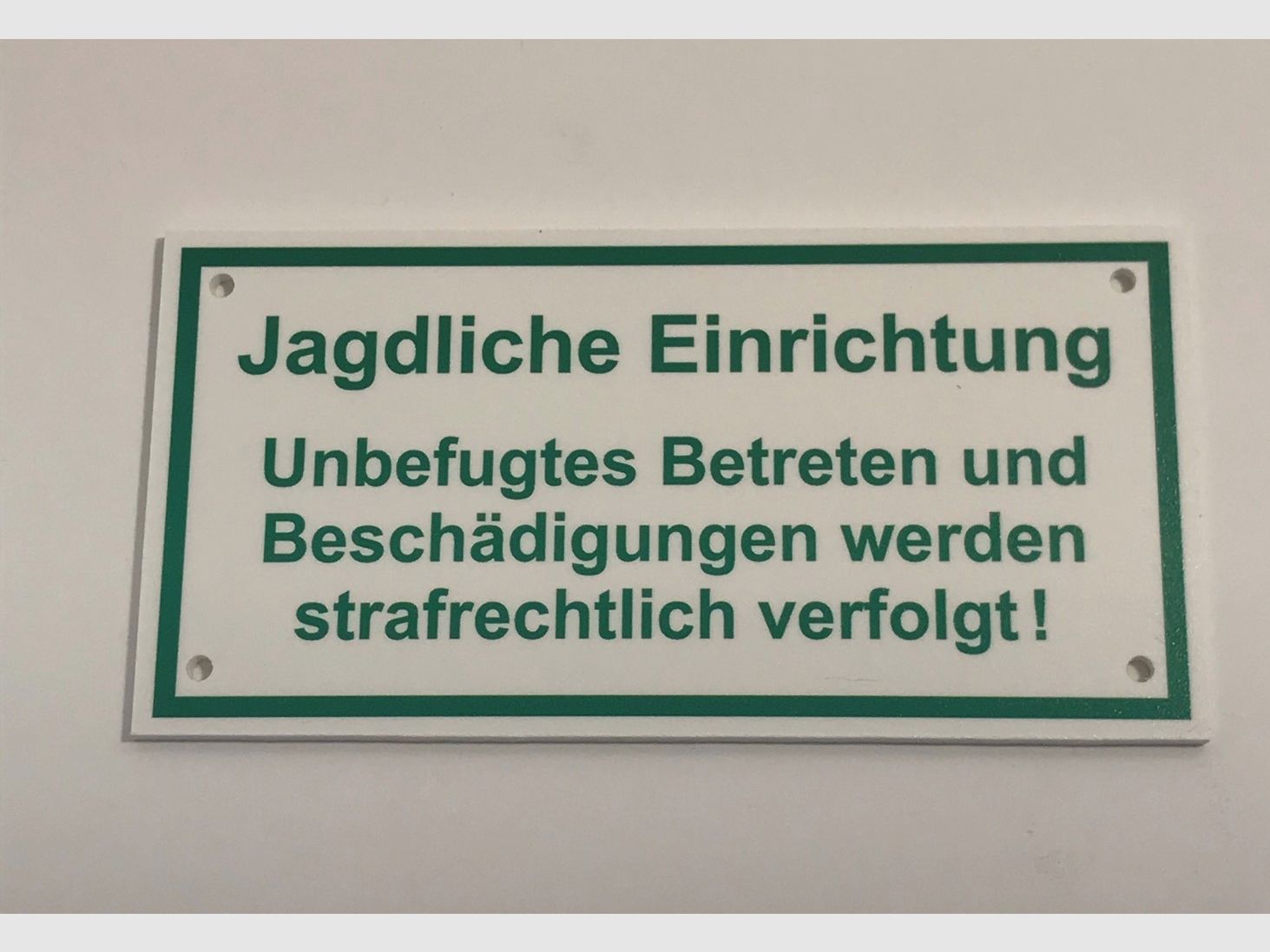 Kunststoffschild "Jagdliche Einrichtung"