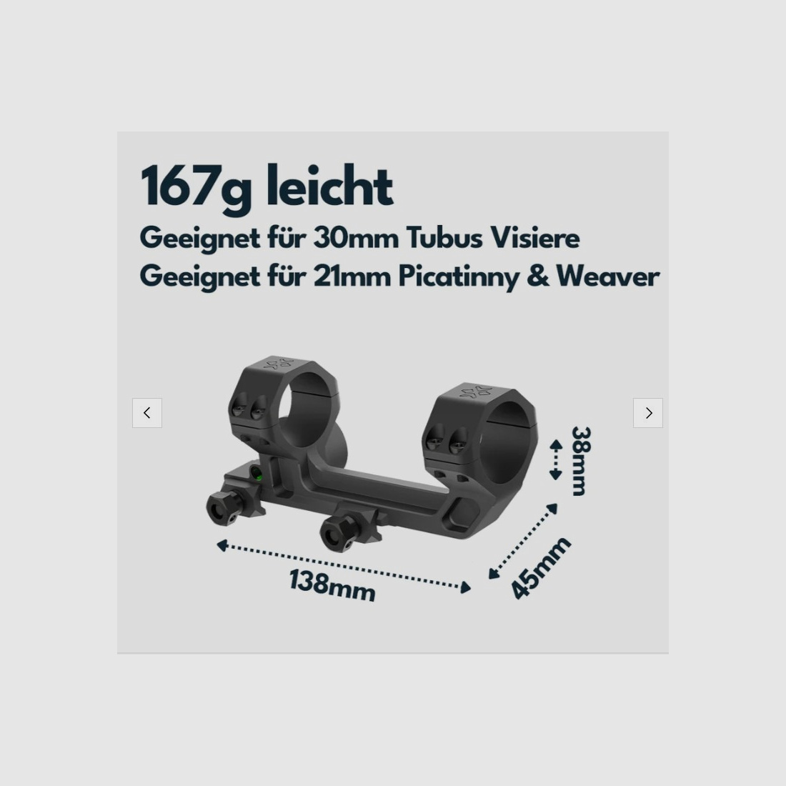 Vector Optics SCACD-24 Blockmontage mit Wasserwaage & Neigungswinkelanzeige für 21mm Schiene