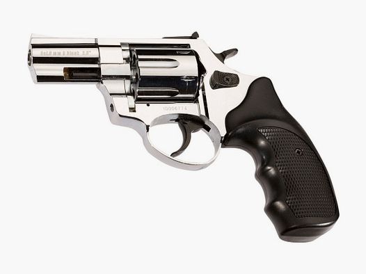 ZORAKI R1 2.5" Glanz Chrome 9mm R.K. revólver de señalización al estilo del Smith & Wesson Chiefs Special