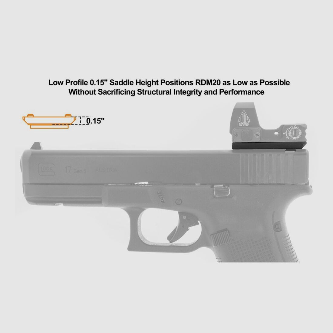 UTG Leapers Super Slim RDM20 Mount für Glock (Kimme)- schwarz