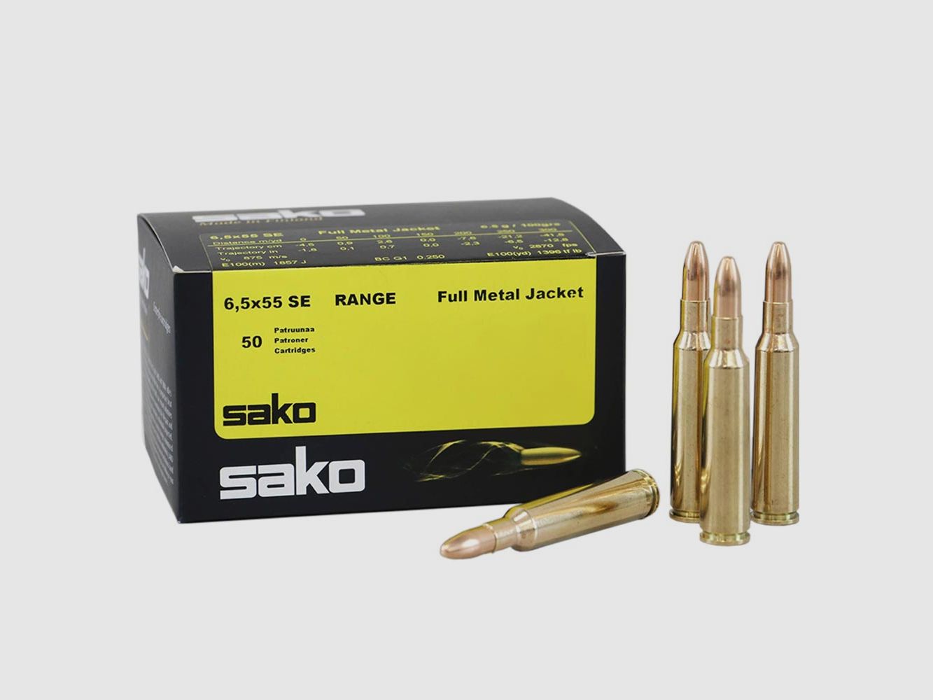 6,5X55 SE SAKO RANGE FMJBT 144GR