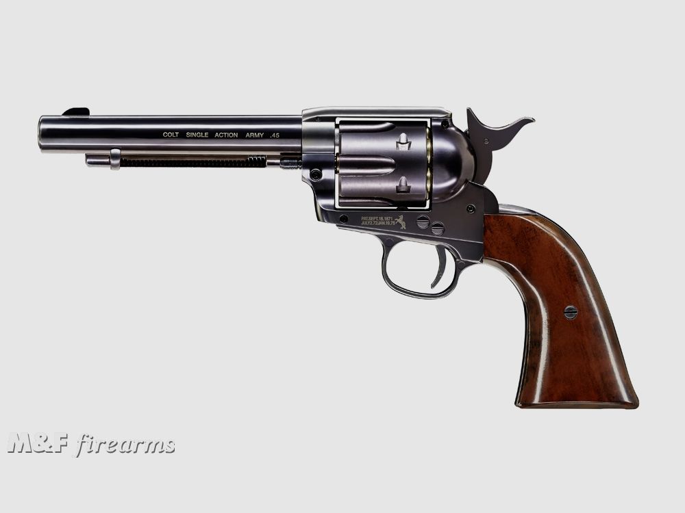 Colt SAA Peacemaker .45- 5 1/2" Mitternachtsblau braune Griffschalen Co2 Kaliber 4,5 mm (.177) Diabolo