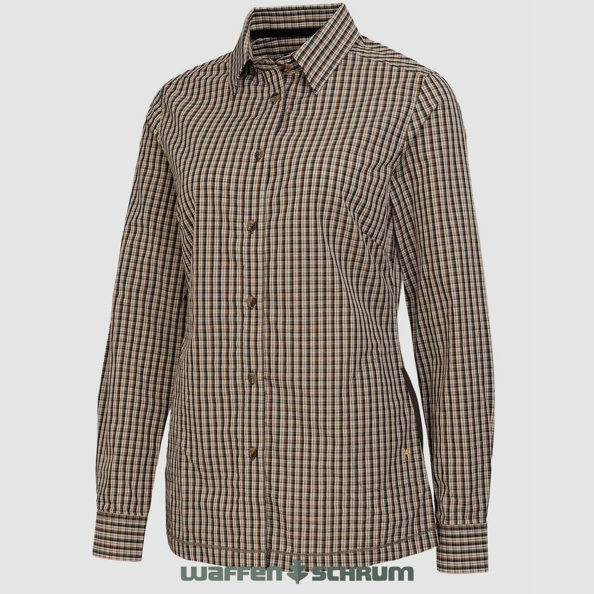 Books blouse easy care comfort fit olive checked