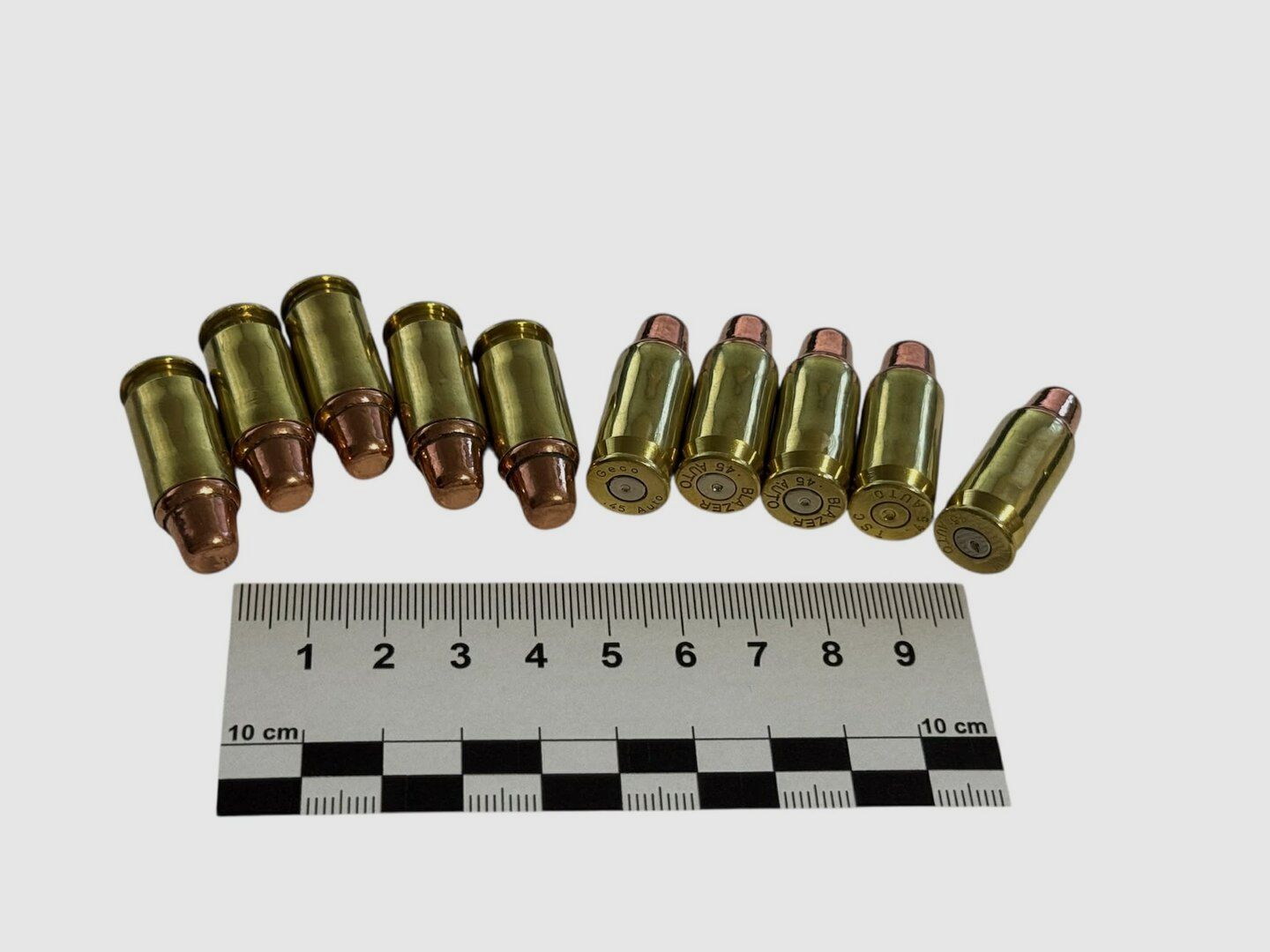 10 pièces de munitions factices .45 ACP Auto - ogive pleine SWC