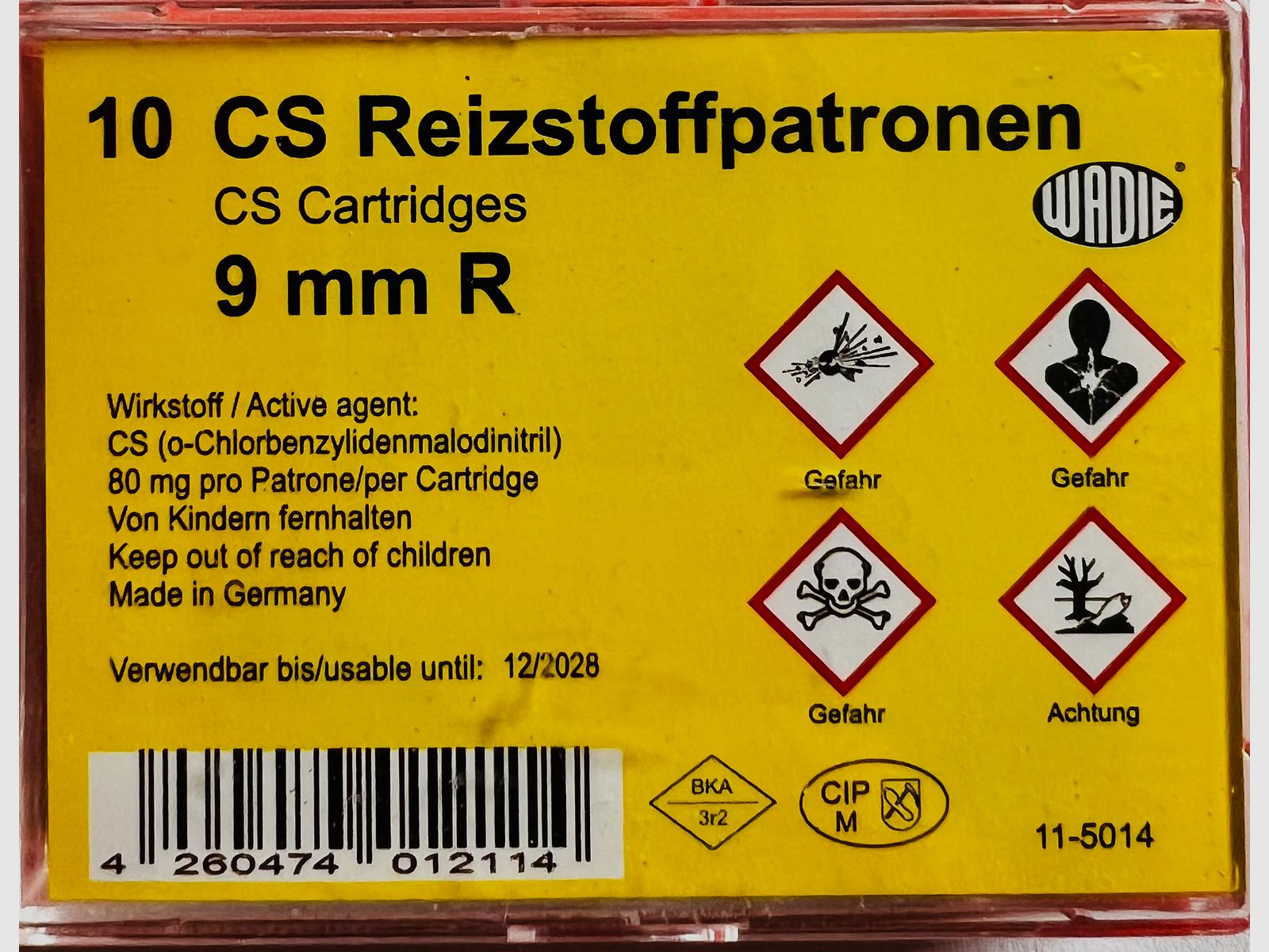 CS-Reizstoffpatronen 9mm R.K. für Revolver 10 St.