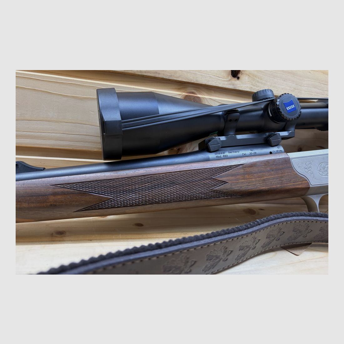Blaser R93 .30-06Spring ripetitore a trazione diretta con leva manuale (SINISTRA) + Zeiss .30-06Spring
