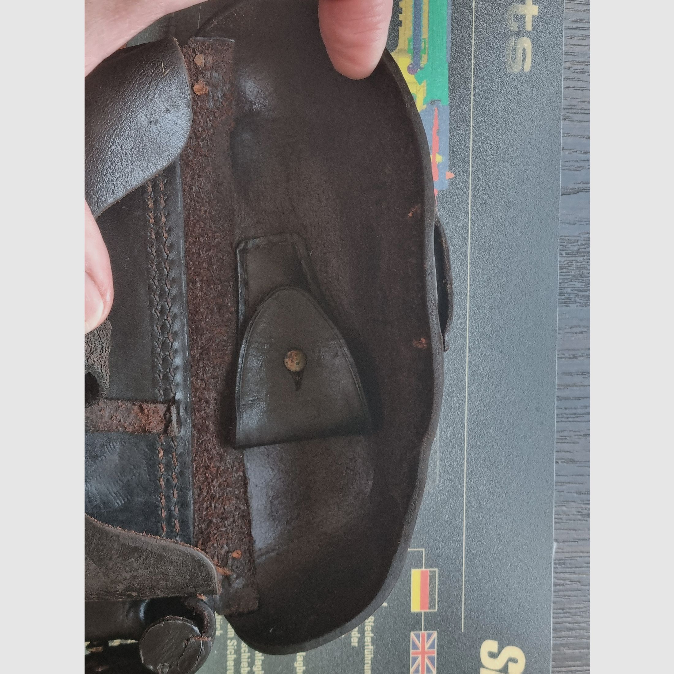 1915 DWM P08 Artillerie Leder-Holster von Steinmetz Breslau (B.A.X.) / Preis ist VHB