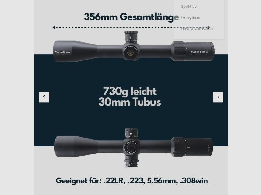 Vector Optics SCOL-45 Taurus Zielfernrohr 4-16x44SFP HD - Montage für 21mm Picatinny/Weaver