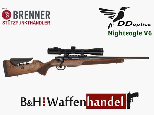 Neu: Brenner BR20 L.E. Holzschaft mit Schaftrückenverstellung Komplettpaket DDoptics 2.5-16x42 oder 2.5-15x50 Jagd Repetierer Finanzierung möglich (Art.Nr.: BR20LEP10))