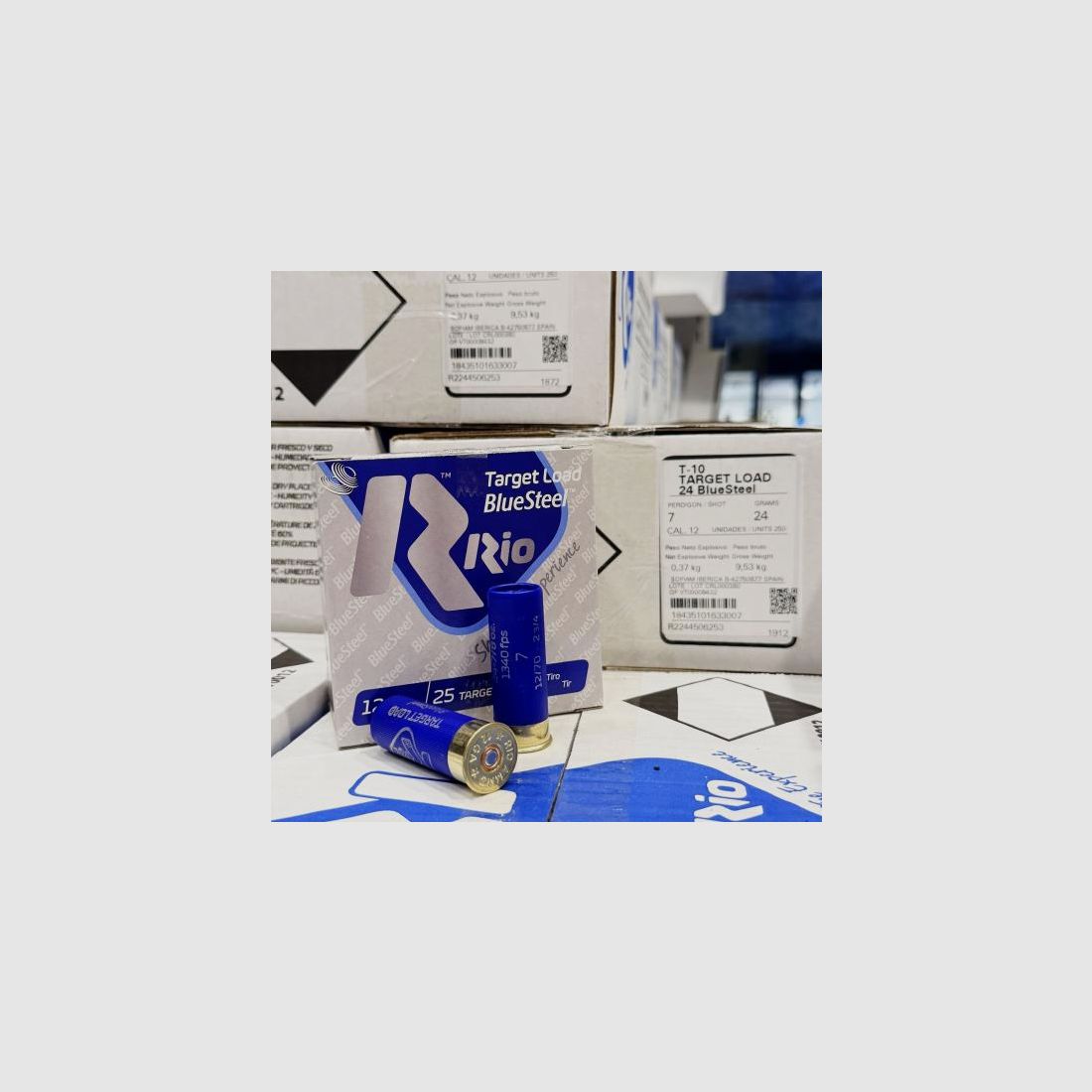 RIO Target Blue Steel 24g 12/70 2,5mm | Trap Stahlschrote sportlich - 95,00€ per 250 Schuss - TRAP STAHL