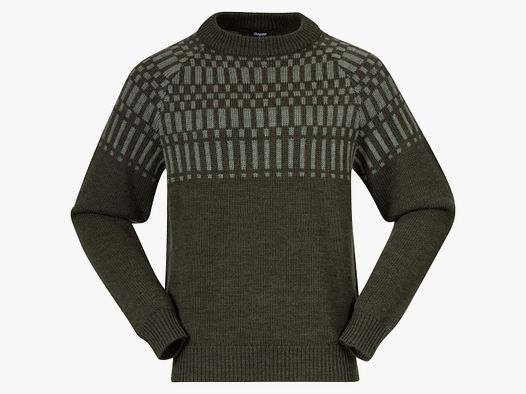 Bergans Nordmarka Merino Trui Heren Donkergroen Modder/Lichtgroen Modder L