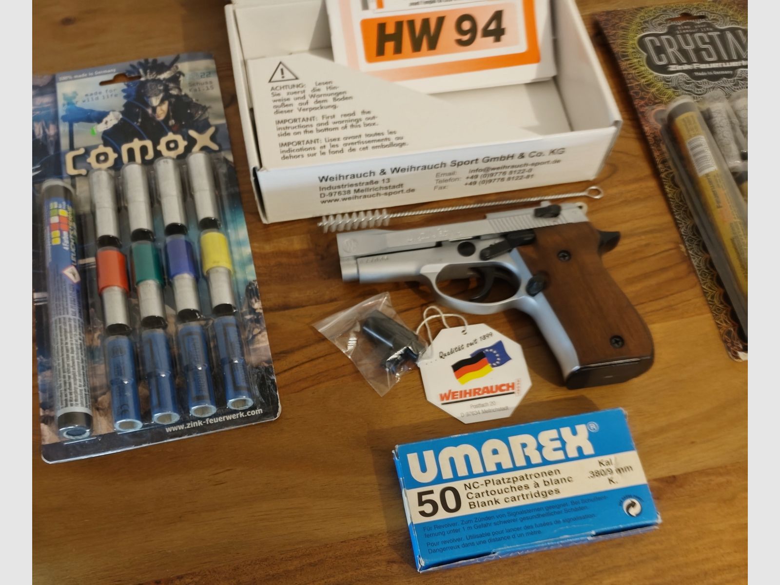 Weihrauch HW 94 Steal Look braune Echtholzgriffe PTB 855 Großes Smmler-Set